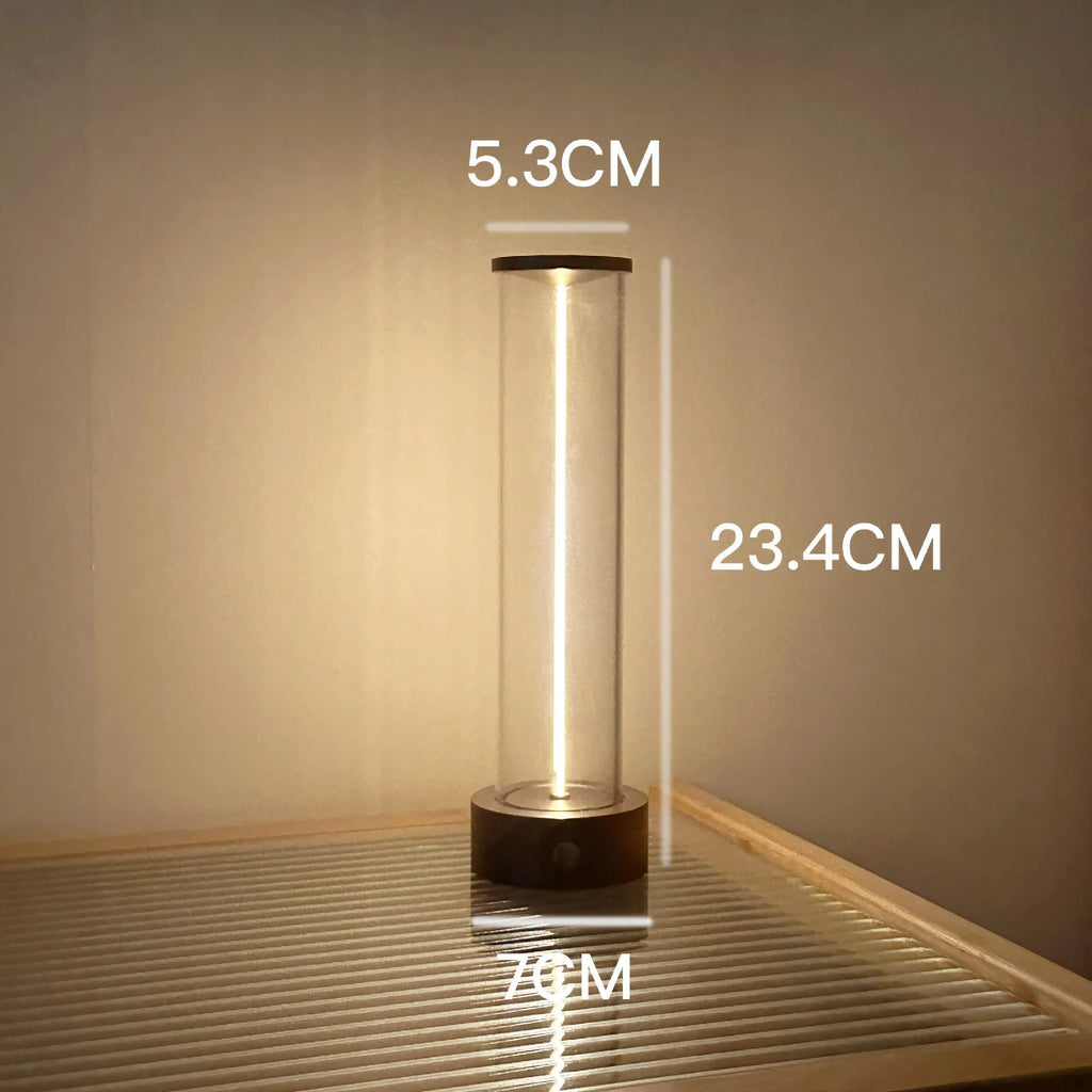 Modern white glass LED line light with magnetic base for USB rechargeable accent lighting
