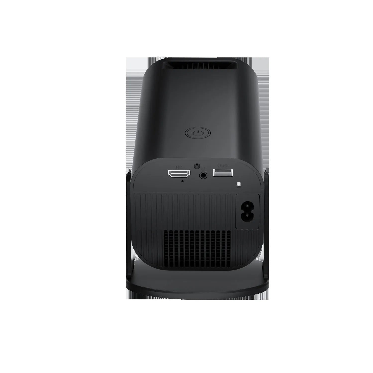 P330 portable mini projector in black or white showing remote control and power cord