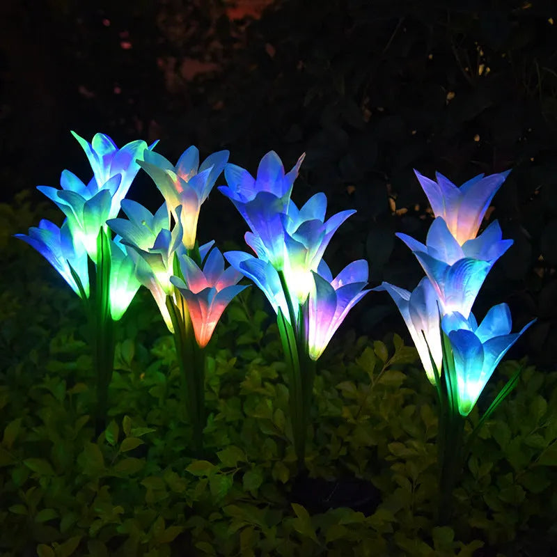 Solar lily festive lantern outdoor decorative light in flower shape