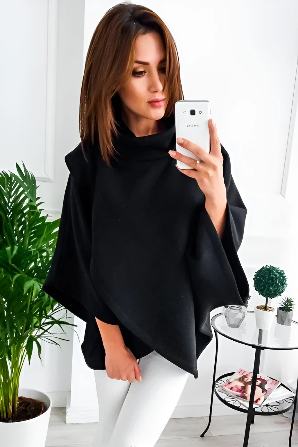 Women's extended length cardigan with bat sleeves and three-button placket in multiple colour options