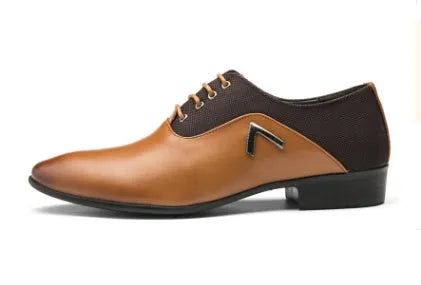 Men's black Oxford shoe with artificial PU upper and rubber sole, business casual style.