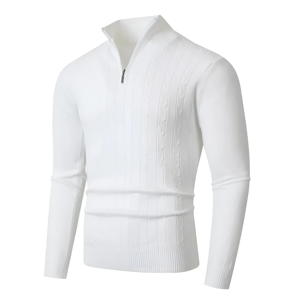 Men's casual knit sweater in caramel colour, thickened modal spandex pullover with loose fit, Asian sizing