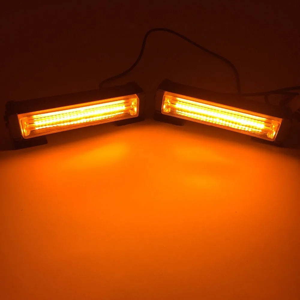 Yellow circular LED strobe warning light with 160mm diameter for 12-24V vehicle installation