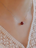 Cinnabar 925 sterling silver necklace for women with handcrafted pendant on adjustable clavicle chain