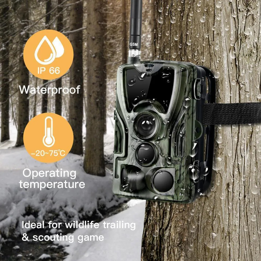 Green cellular trail hunting camera with 16MP sensor and night vision LEDs