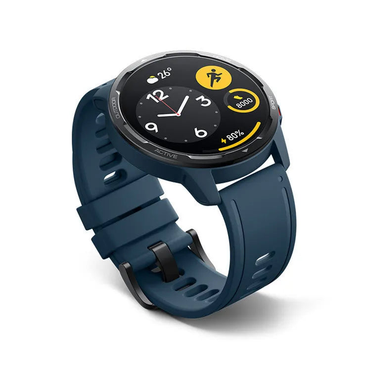 Dual band GPS smart watch with touchscreen in black, white, or blue with silicone strap
