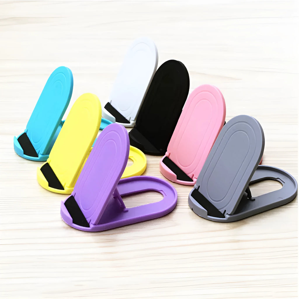 Plastic mobile phone stand with bracket support in multiple colour options