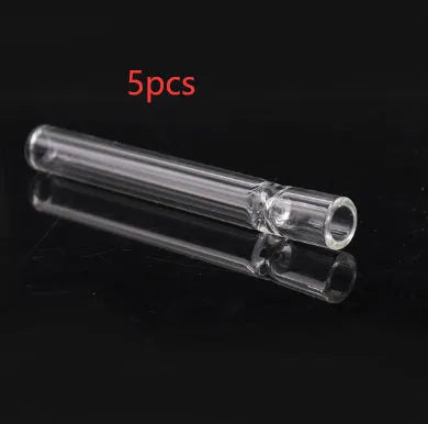 Transparent telescopic glass smoking pipe with colour mixing pink design and straight suction nozzle