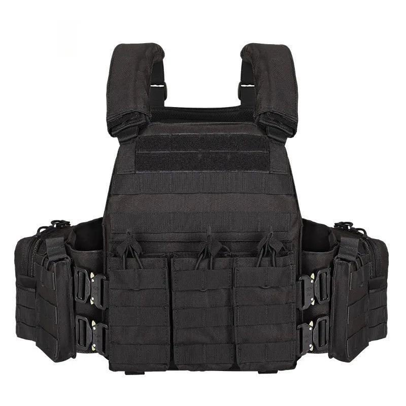 Men's camouflage tactical vest in polyester fabric for outdoor wear-resistant use