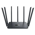 Dual-band gigabit Wi-Fi router in black or white with multiple antennas for whole home coverage