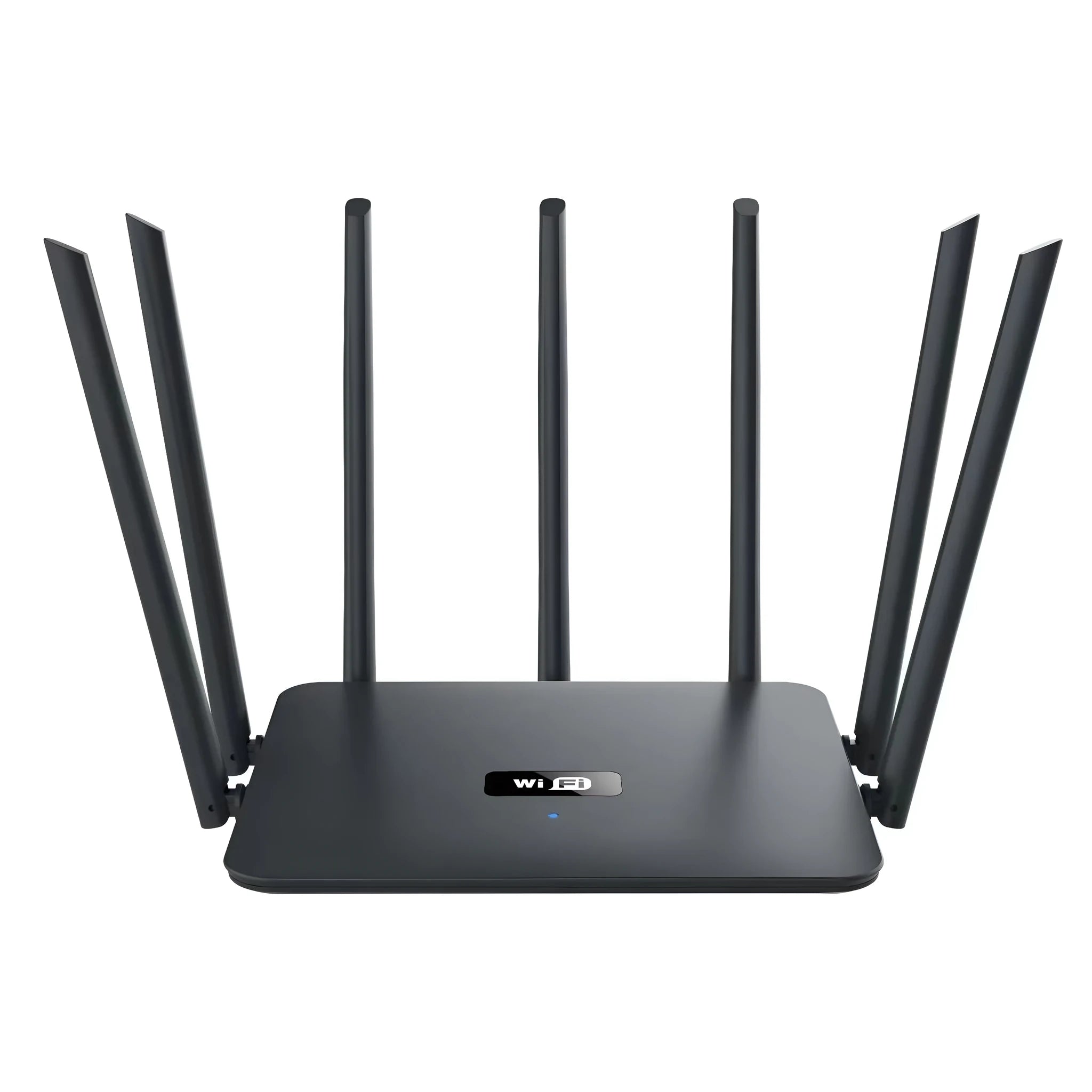 Dual-band gigabit Wi-Fi router in black or white with multiple antennas for whole home coverage