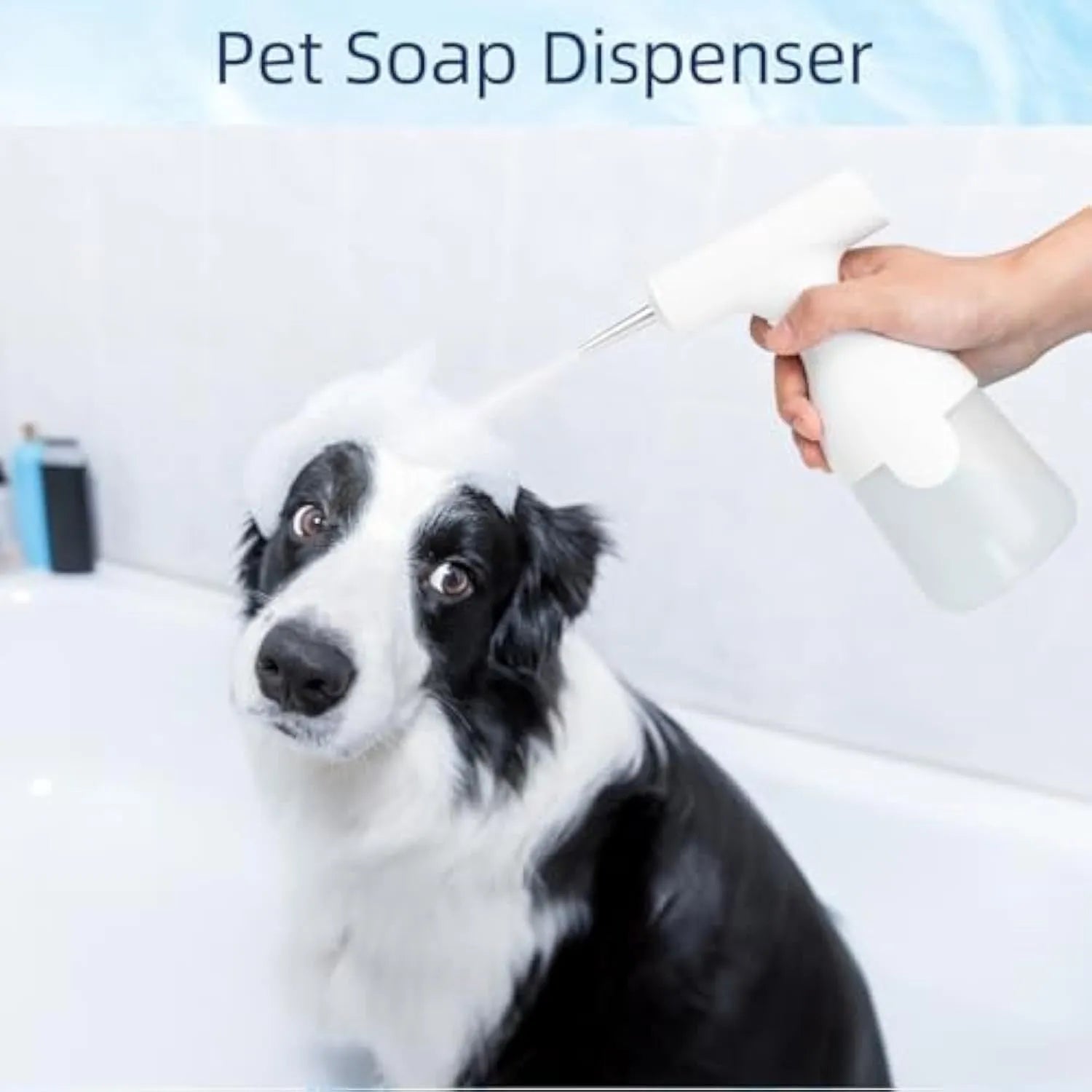 White electric foam soap dispenser with two nozzle attachments and USB charging cable