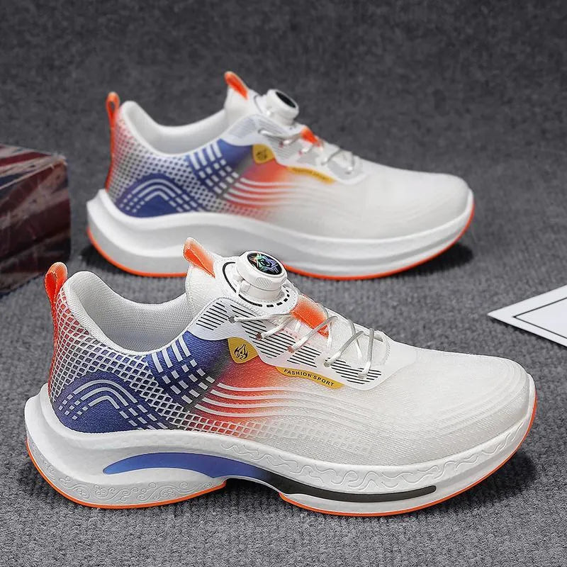 Men's low-top sneaker with mesh lining and a rotating buckle closure on a rubber sole.