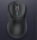 Three-mode rechargeable laptop mouse in black with USB receiver and parachute cord