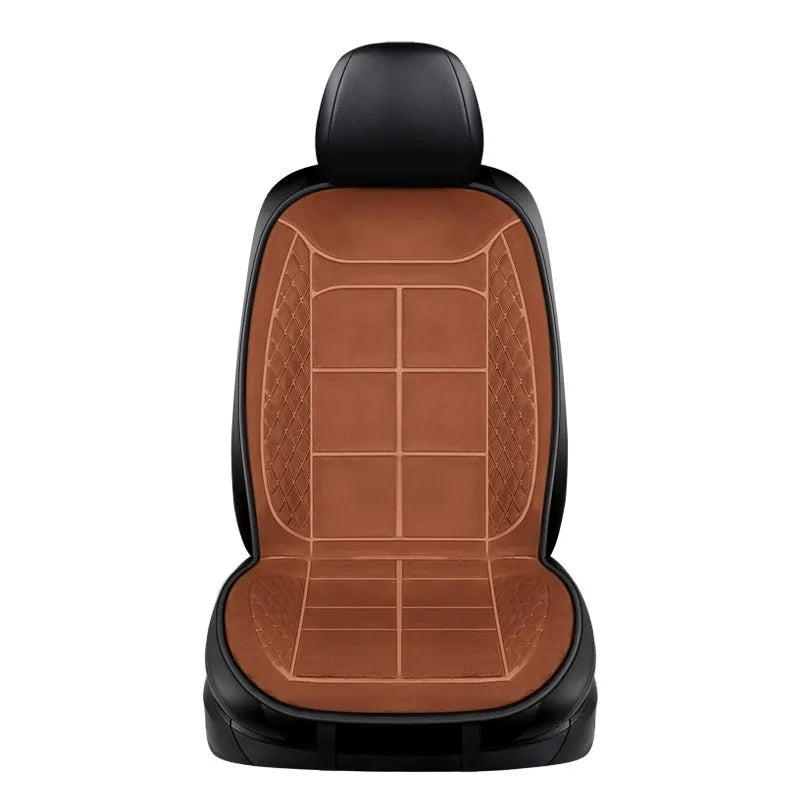 Car seat heating cushion with automatic temperature control in beige, black, and coffee colours