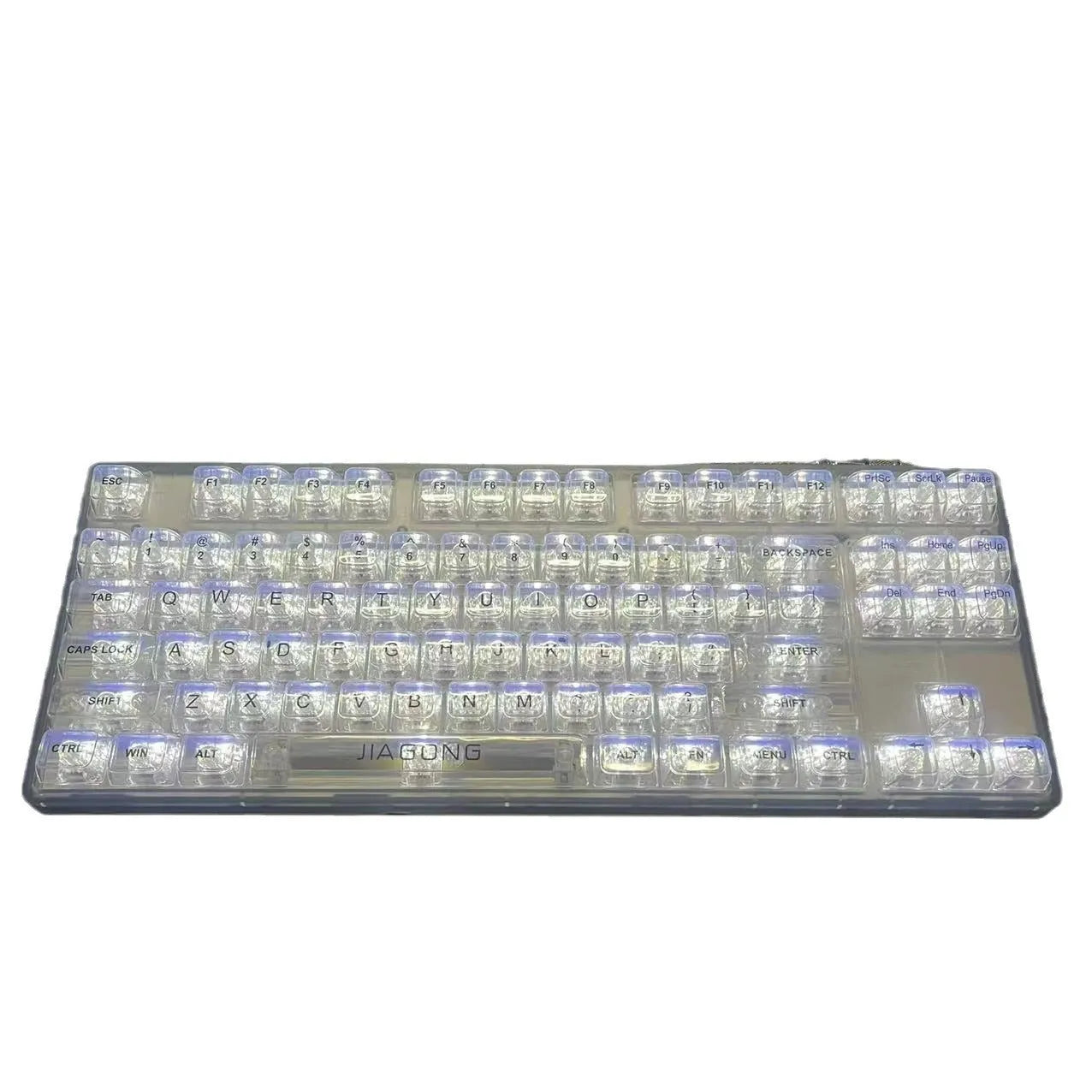 Universal transparent plastic key cap set with 132 pieces for mechanical keyboard replacement