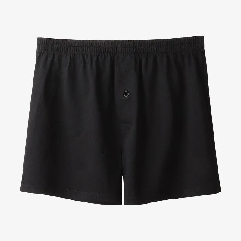 Men's pure cotton high-waist boxer shorts in light grey, navy blue and black colours