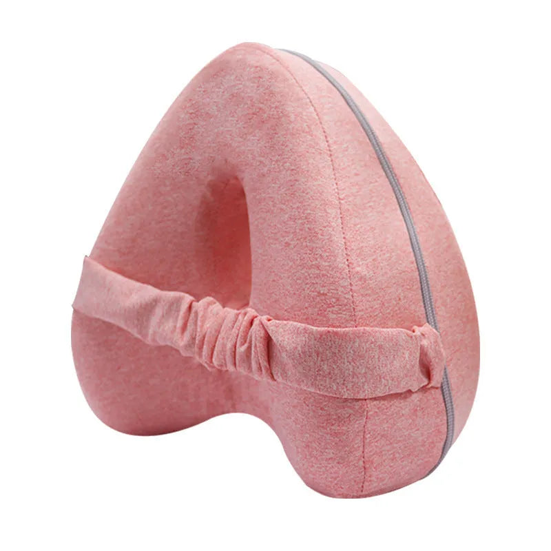 Love heart-shaped memory foam leg pillow in blue colour for adult orthopaedic support