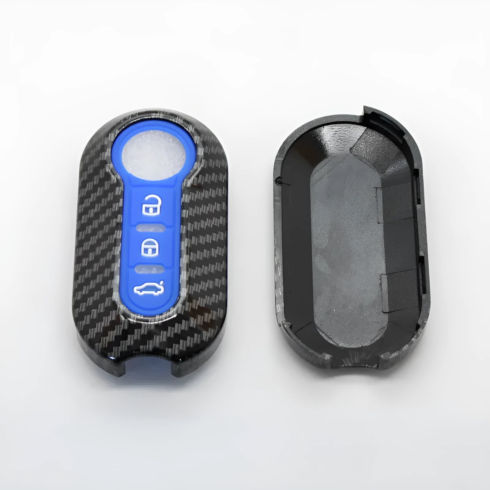 Fiat car key shell case in carbon fibre black red dark blue for 500 Boyue models