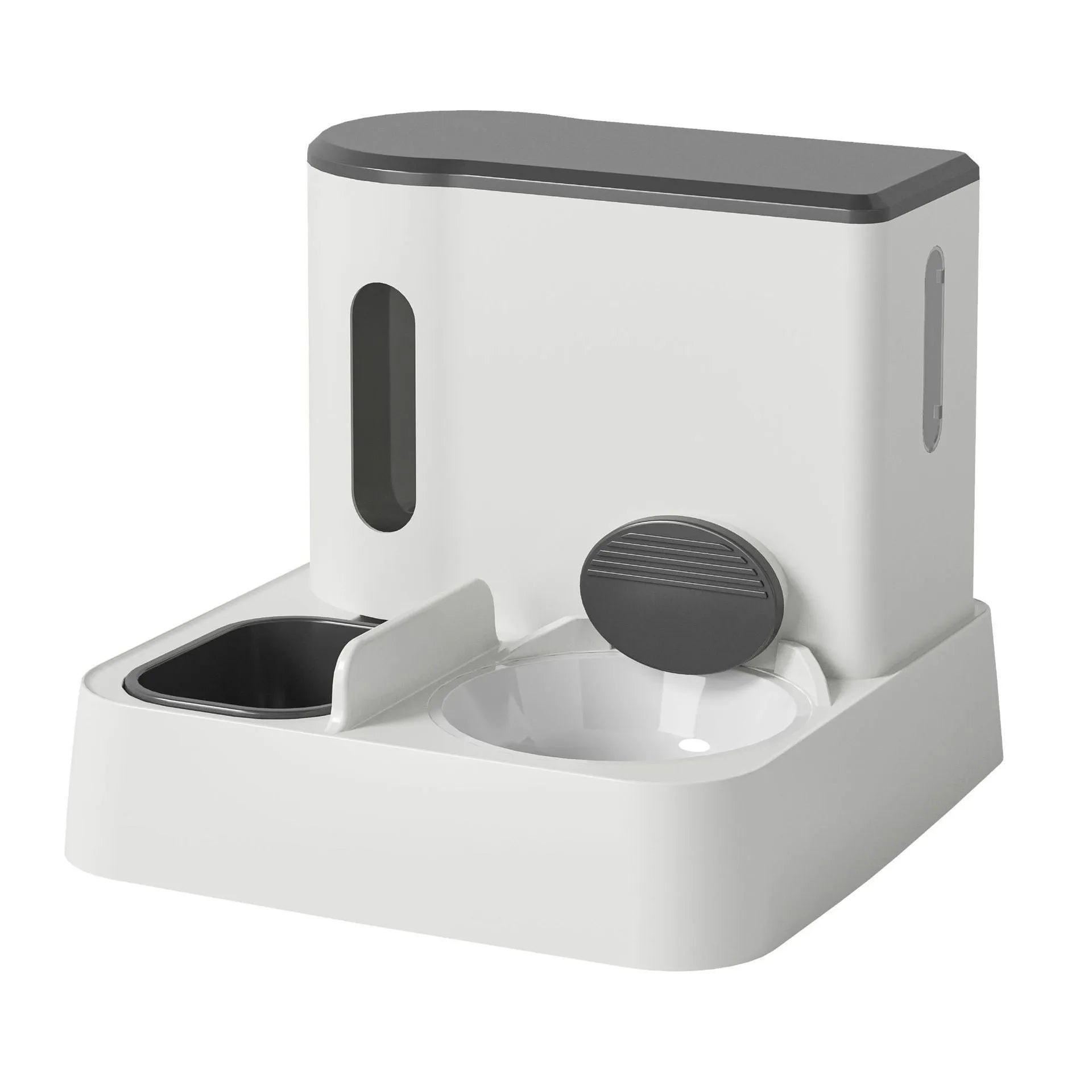 Cat automatic pet feeder water dispenser with integrated double bowl system