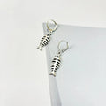 Fishbone pendant necklace and matching earrings set in retro style with adjustable length jewellery