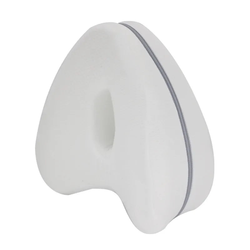 Love heart-shaped memory foam leg pillow in blue colour for adult orthopaedic support