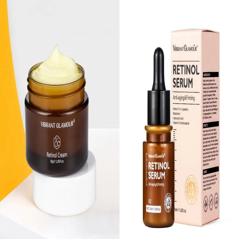 Retinol facial serum bottle 30g/ml for fine lines and dry skin treatment