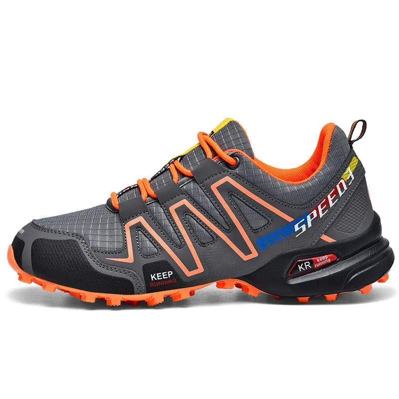 Men's plus size casual running shoes with synthetic leather upper and mesh lining
