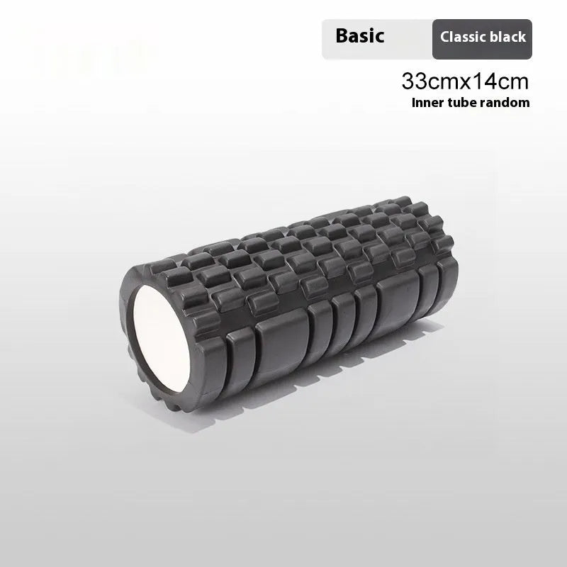 EVA foam roller for fitness in multiple colours and sizes including black, grey, pink, and blue