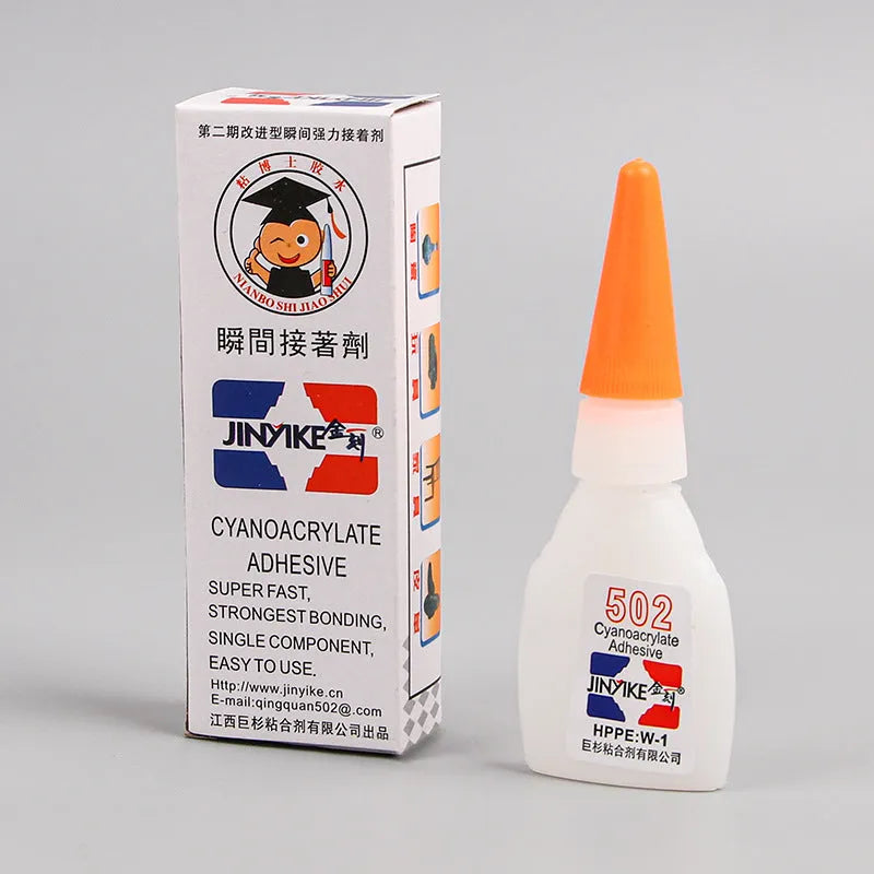 Shoe repair adhesive glue tube in 3g and 8g sizes for instant strong bonding of footwear