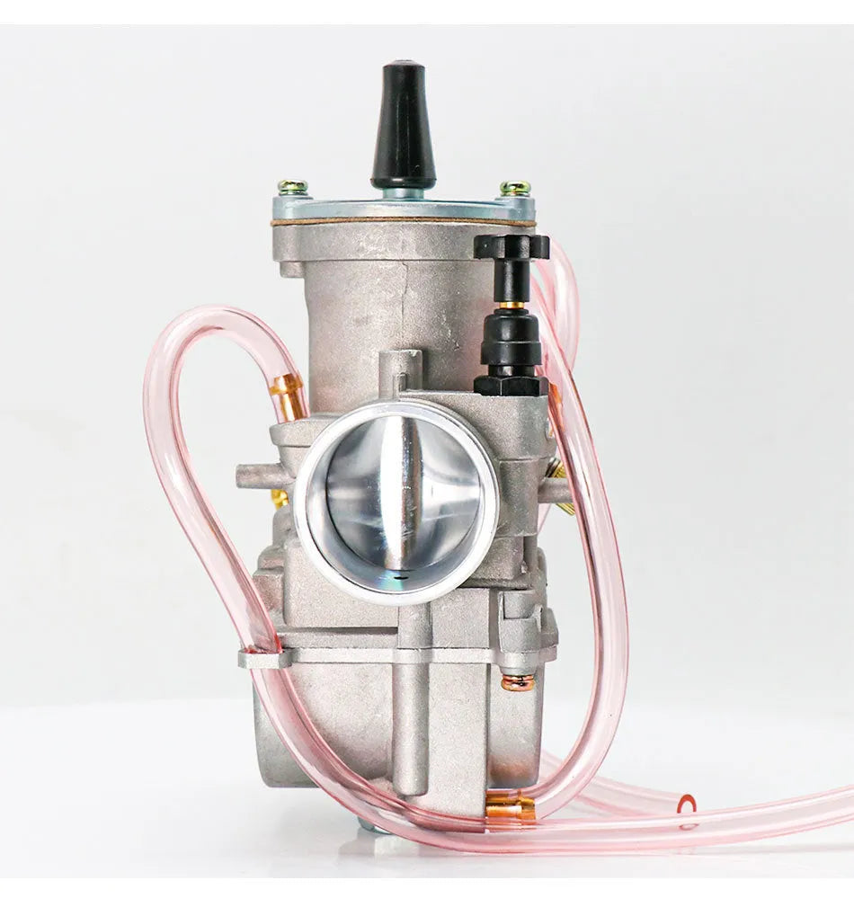 PWK sandblasting finish motorcycle carburettor showing seven size options from 21mm to 34mm