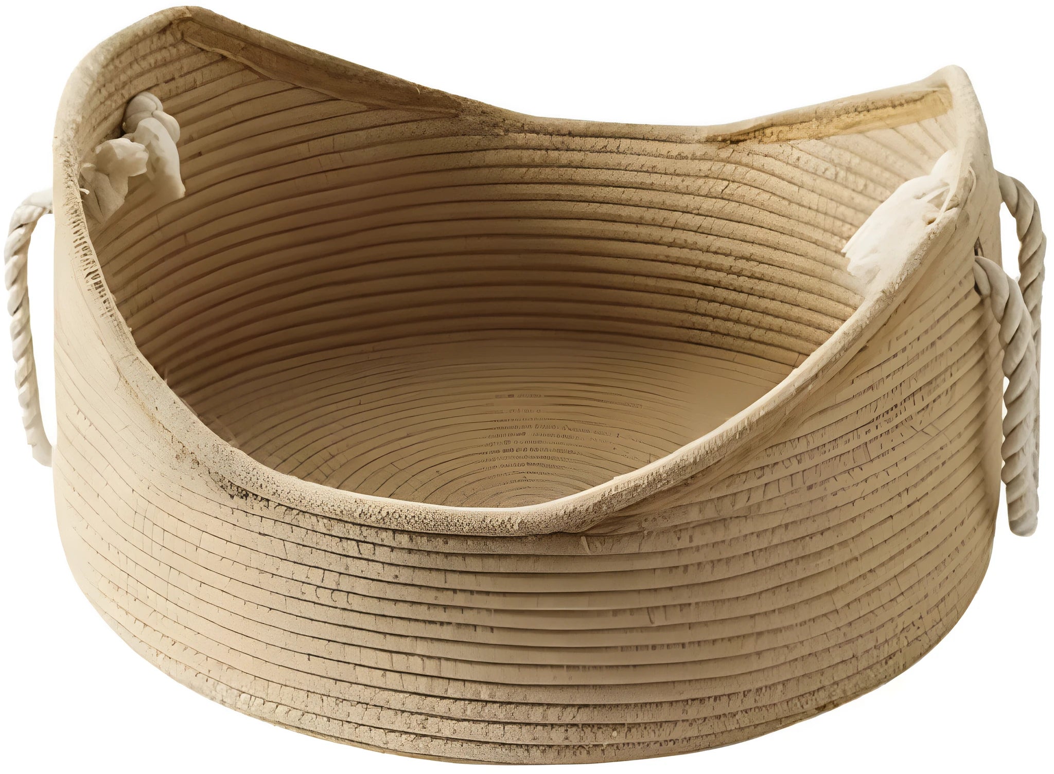 Wicker cat bed basket with corrugated scratching surface in small or large sizes