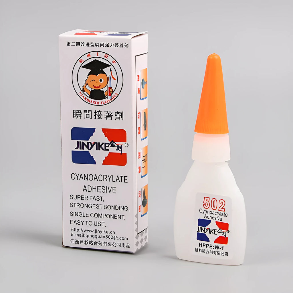 Shoe repair adhesive glue tube in 3g and 8g sizes for instant strong bonding of footwear