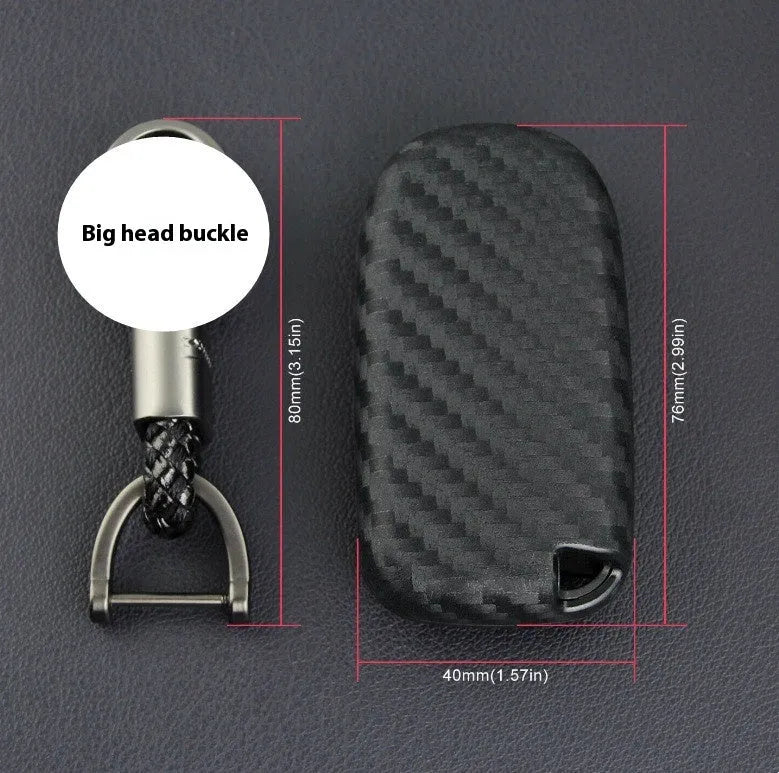 Silicone key protection case with carbon fibre pattern for Dodge Chrysler Fiat car keys