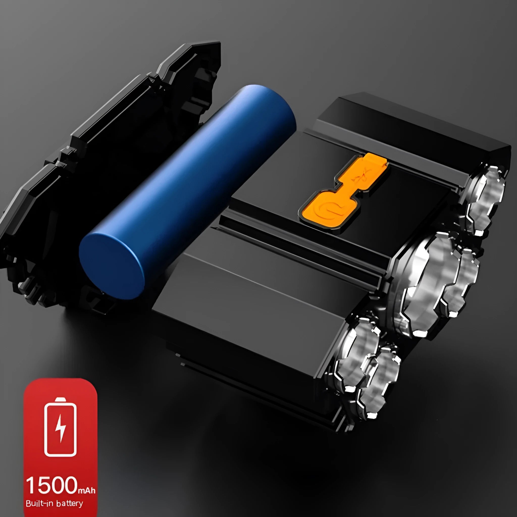 Super bright 10W LED miner's headlamp with adjustable headband and USB charging cable