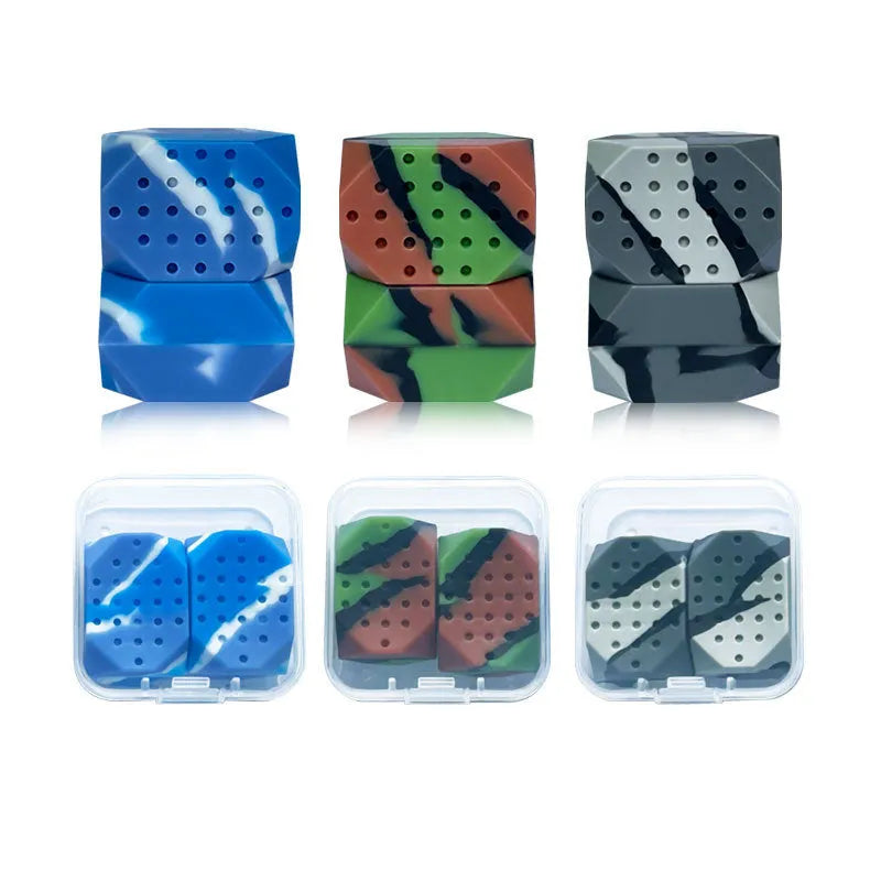 Camouflage silicone facial muscle fitness ball jaw trainer in transparent two-pack box