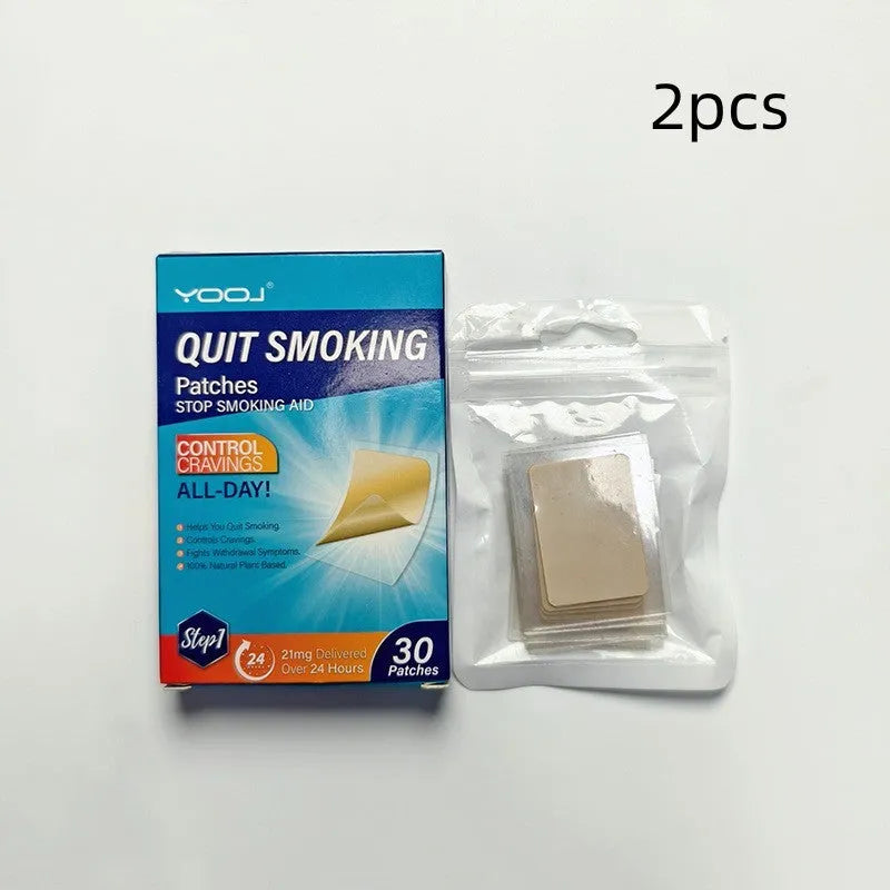 Box of 30 plant extract nicotine patches for smoking cessation, suitable for men and women.