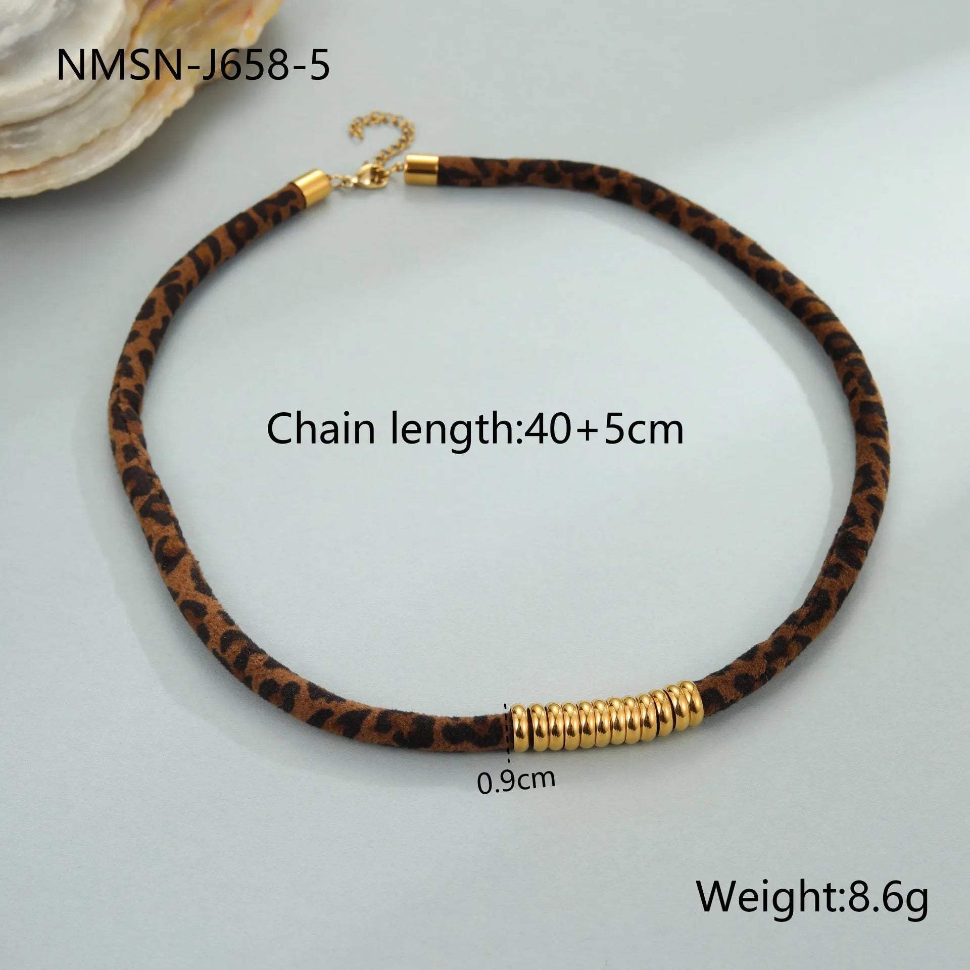 Leopard series geometric pendant stainless steel necklace with 18K gold electroplating on adjustable chain