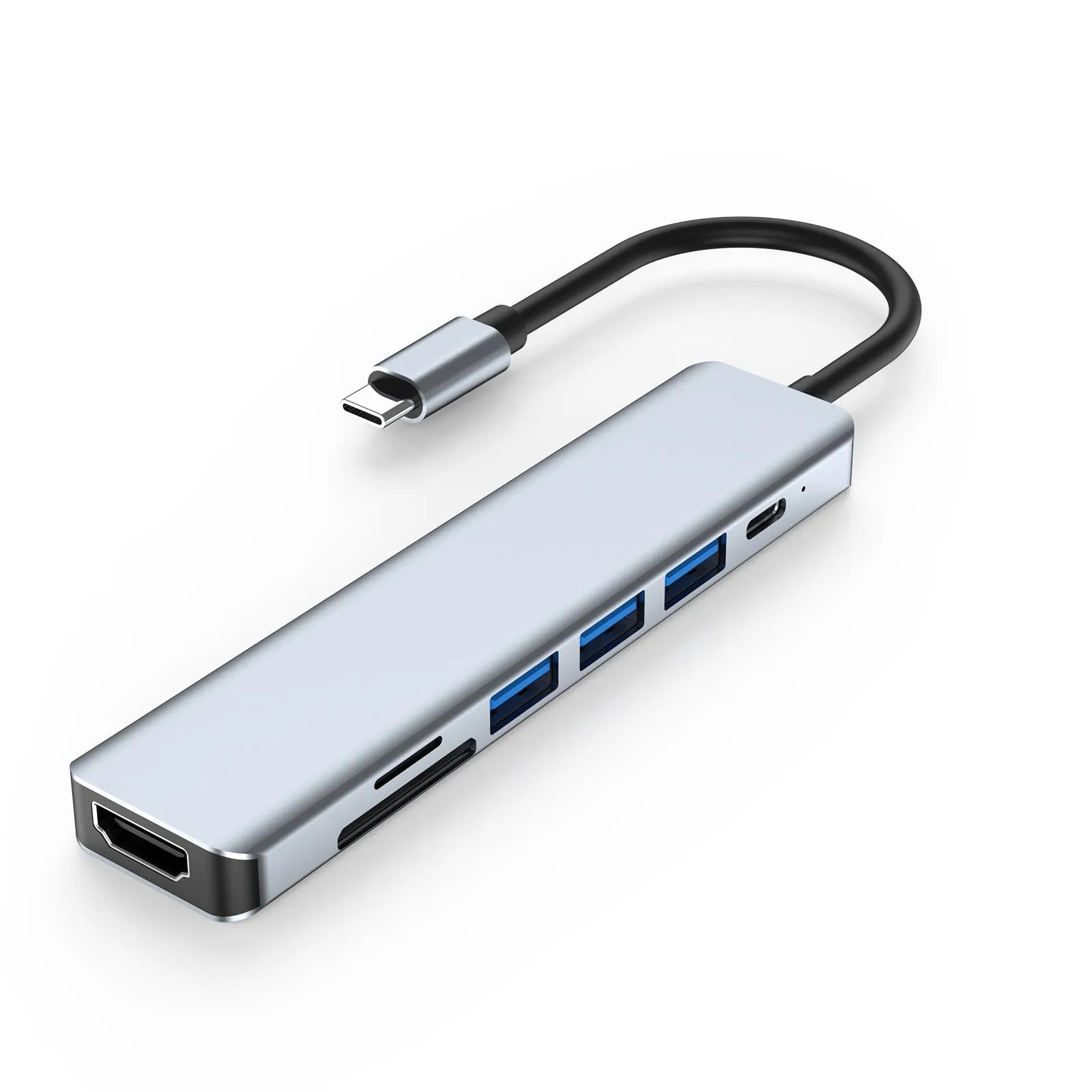 Seven-in-one USB expander with type-c connector and 0.145m cable