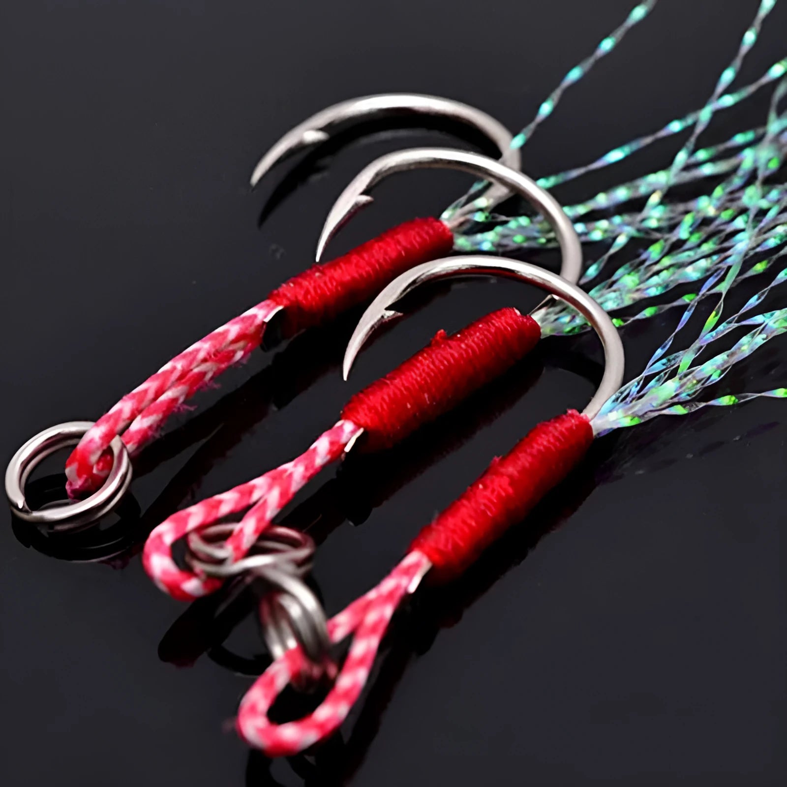 Single hook fishhook with bright wire iron plate construction showing six size options from No. 9 to No. 14