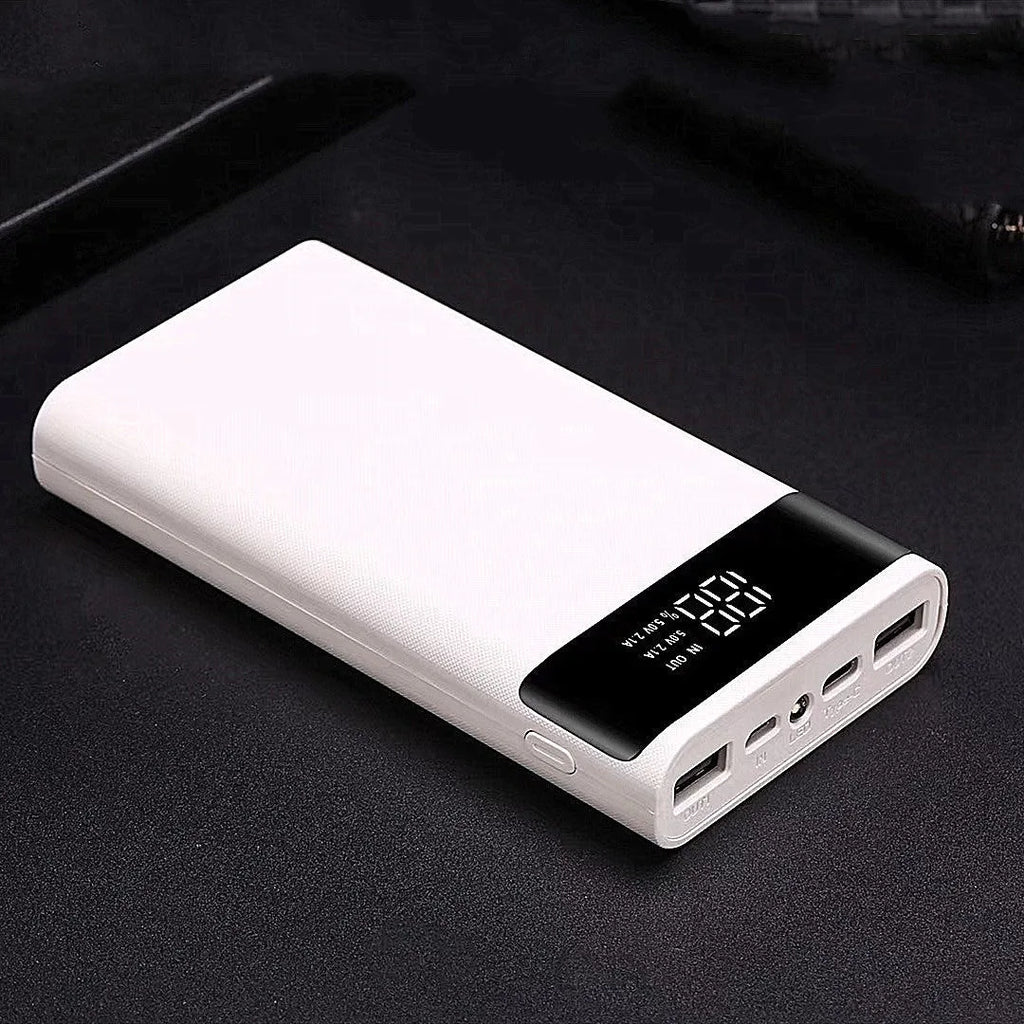 Digital display power bank DIY kit with LCD screen showing battery percentage