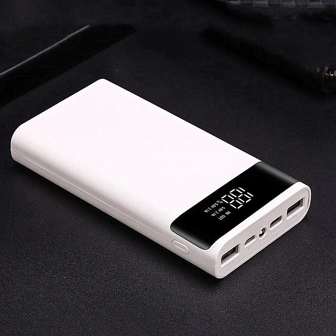 Digital display power bank DIY kit with LCD screen showing battery percentage
