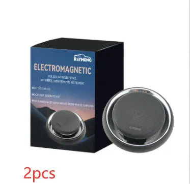Black portable car deicing and snow melting instrument for windscreens