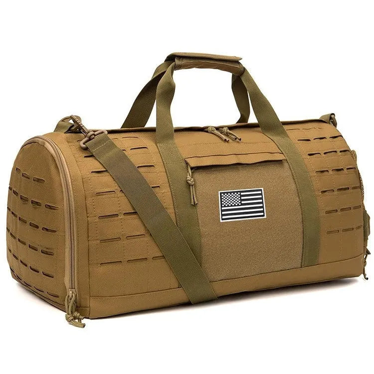 Men's waterproof Oxford cloth sports handbag with air pillow shoulder strap in khaki colour
