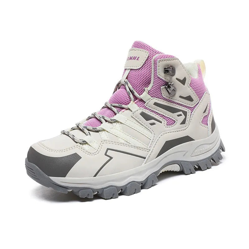 Low-top hiking sneakers in flannel with rubber sole, shown in multiple colours