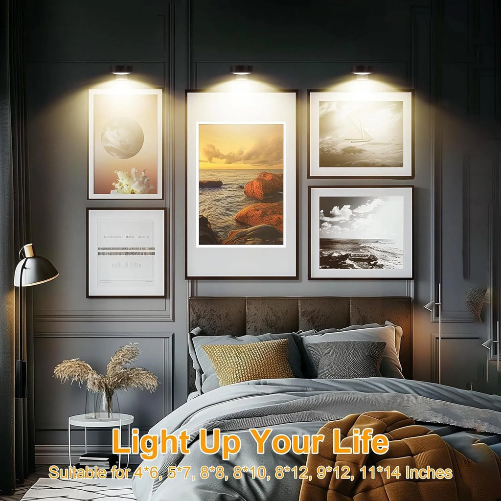 Golden battery powered LED art display wall lamp with ABS PC shade and remote control