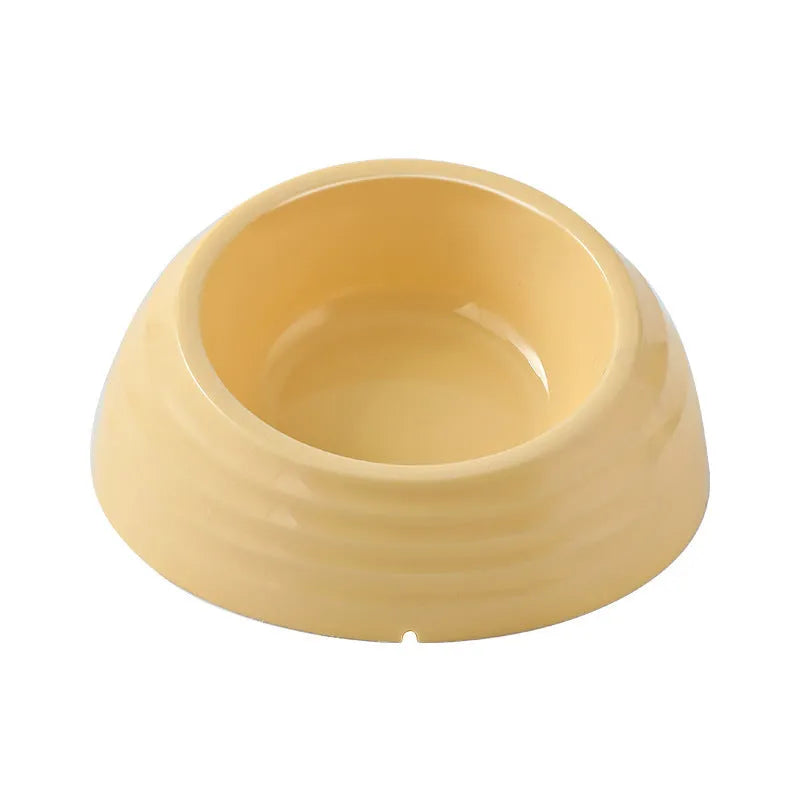 Stainless steel cat bowl with plastic base in beige, brown and light green colour options
