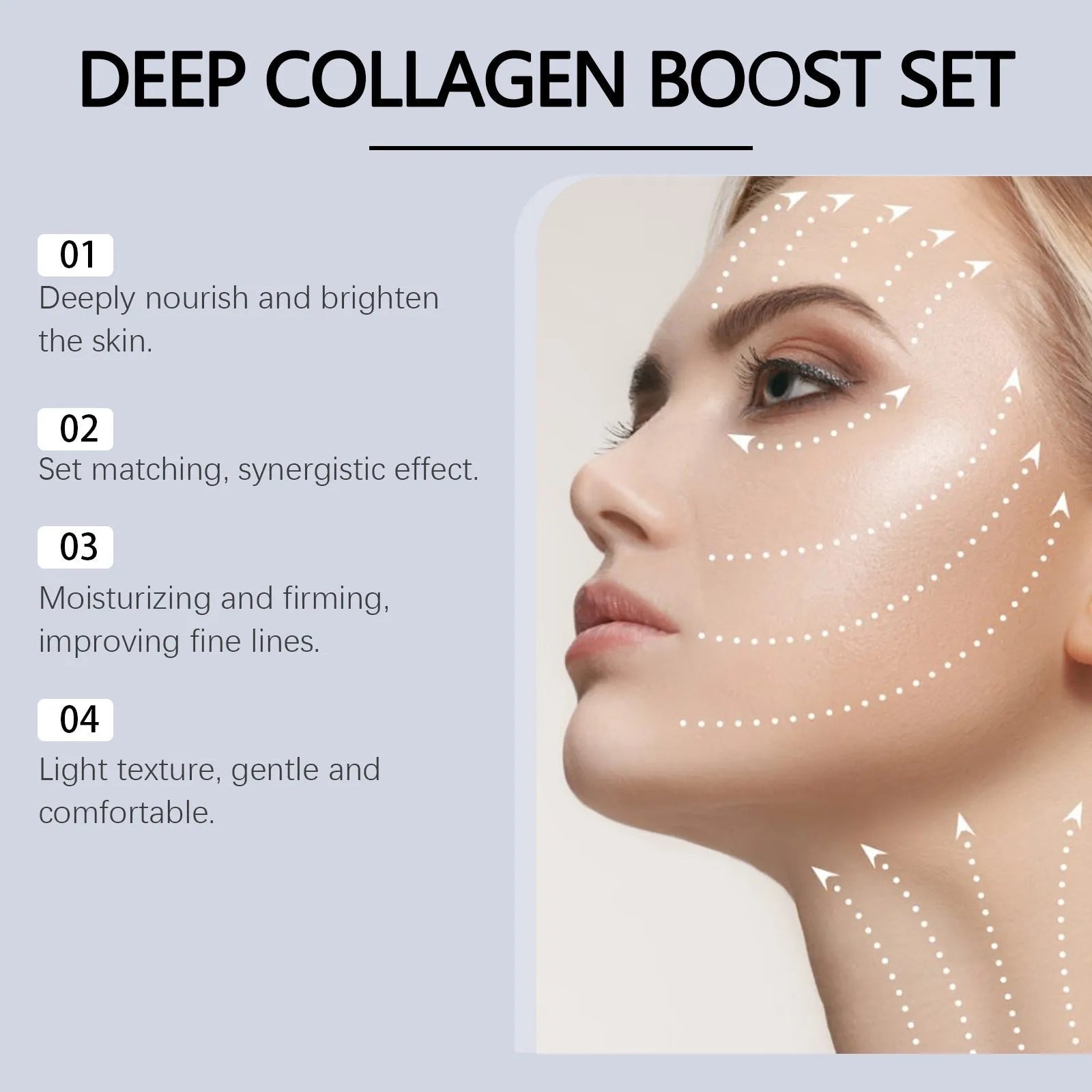 Collagen moisturising mask suit with 30ml essence bottle and face mask for facial hydration treatment