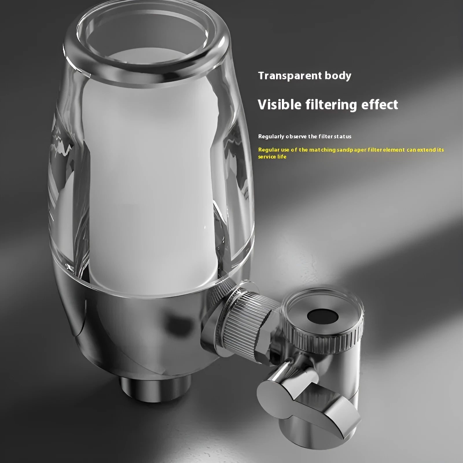 Ceramic faucet water filter for direct tap mounting with clean water function
