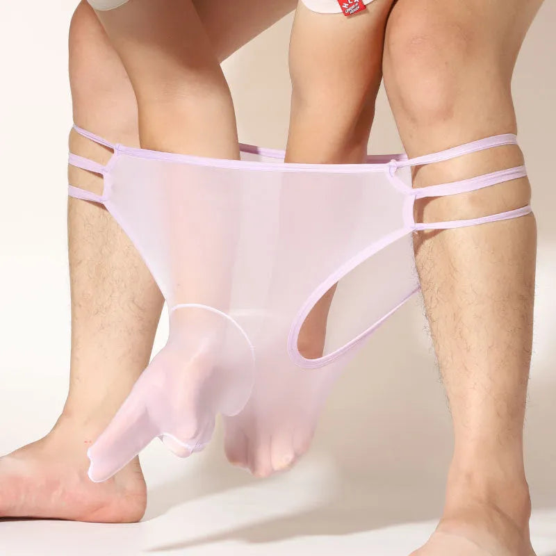 Men's transparent elephant nose shorts in nylon fabric with elastic waistband in multiple colours